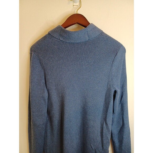 J. Jill Turtleneck Sweater Womens M Blue Pullover Cable Knit Ribbed Longsleeve - Picture 10 of 11